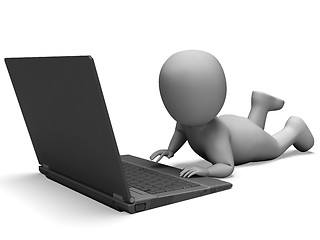 Image showing Laptop Computer Showing Browsing Web Online