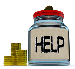 Image showing Help Jar Shows Monetary Support Or Contribution