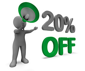 Image showing Twenty Percent Off Character Means Discounted Offer Or Sale 20%