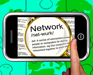 Image showing Network Definition On Smartphone Showing Networking