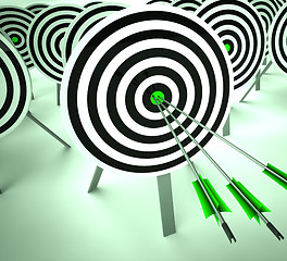 Image showing Triple Target Shows Winning Strategy And Excellence