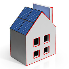 Image showing House With Solar Panels Shows Renewable Energy