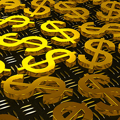 Image showing Dollar Symbols On Floor Showing American Earnings