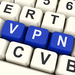 Image showing VPN Key Shows Virtual Or Remote Private Network\r