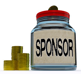 Image showing Sponsor Jar Shows Sponsorship Benefactor And Giving