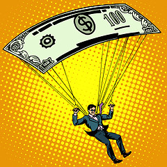 Image showing Golden parachute business concept cash compensation