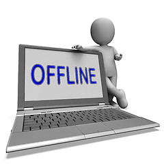 Image showing Offline Laptop Shows Web Communication Status Disconnected
