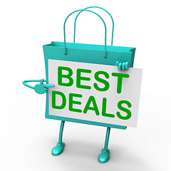 Image showing Best Deals Bag Represents Bargains and Discounts