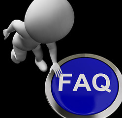 Image showing FAQ Button Means Website Inquires And Information