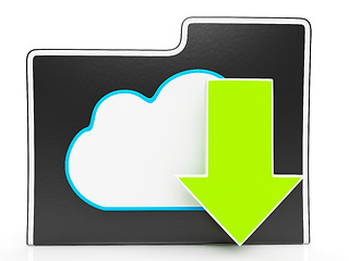 Image showing Download Arrow And Cloud File Showing Downloading