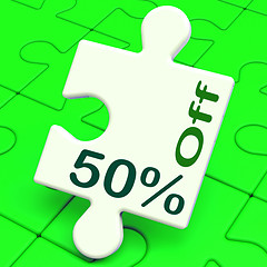 Image showing Fifty Percent Off Puzzle Means Discount Or Sale 50%