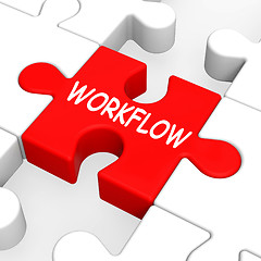 Image showing Workflow Puzzle Shows Process Flow Or Procedure