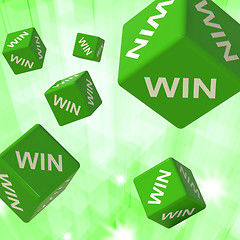 Image showing Win Dice Background Shows Triumph