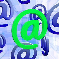 Image showing At Sign Means E-mail Symbol For Message