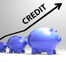 Image showing Credit Arrow Means Lending Debt And Repayments