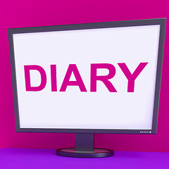 Image showing Diary Screen Shows Online Planner Planning Or Scheduler