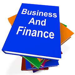 Image showing Business And Finance Book Stack Shows Businesses Finances