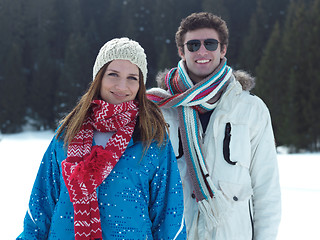 Image showing romantic young couple on winter vacation