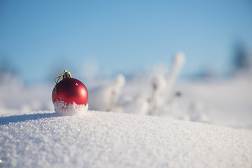 Image showing christmas ball in snow