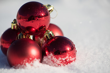 Image showing christmas ball in snow