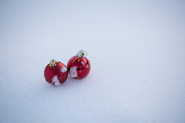 Image showing christmas ball in snow