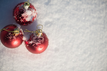 Image showing christmas ball in snow