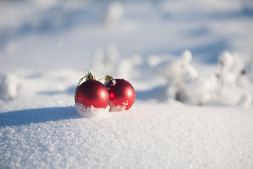 Image showing christmas ball in snow