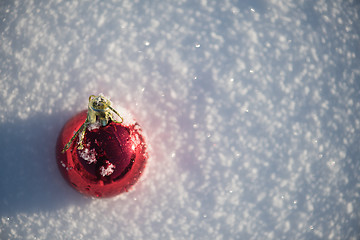 Image showing christmas ball in snow