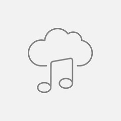 Image showing Cloud music line icon.