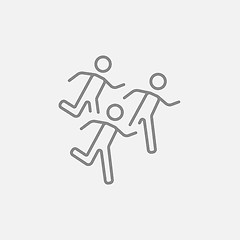 Image showing Running men line icon.