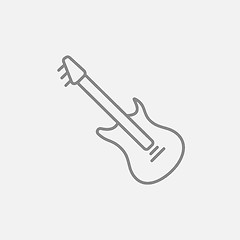 Image showing Electric guitar line icon.