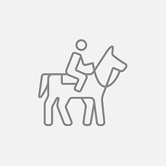 Image showing Horse riding line icon.