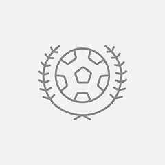 Image showing Soccer badge line icon.