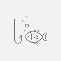 Image showing Fish with hook line icon.