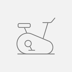 Image showing Exercise bike line icon.