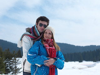 Image showing romantic young couple on winter vacation