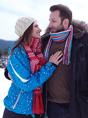 Image showing romantic young couple on winter vacation