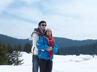 Image showing romantic young couple on winter vacation