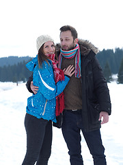 Image showing romantic young couple on winter vacation