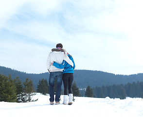 Image showing romantic young couple on winter vacation