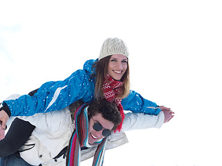 Image showing romantic young couple on winter vacation