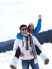 Image showing romantic young couple on winter vacation