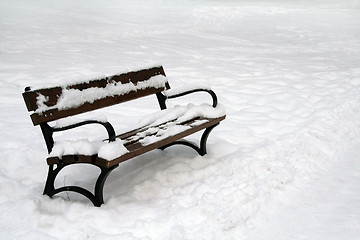 Image showing bench in winter