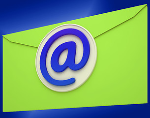 Image showing Email Icon Shows Emailing Correspondence Or Contacting