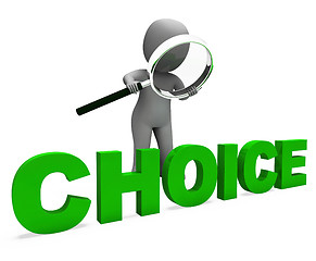 Image showing Choice Character Shows Choices Dilemma Or Options