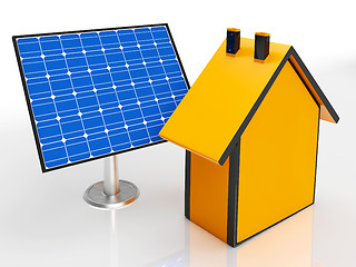 Image showing Solar Panel By House Showing Renewable Energy