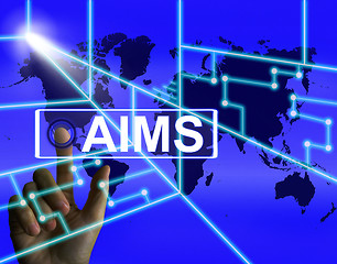 Image showing Aims Screen Shows International Goals and Worldwide Aspirations