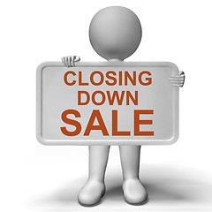 Image showing Closing Down Sale Sign Showing Store Bankrupt