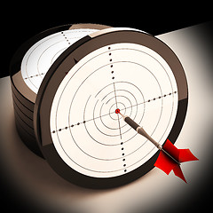 Image showing Dart Target Shows Focused Successful Aim