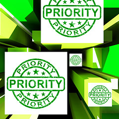 Image showing Priority On Cubes Shows Urgent Dispatch